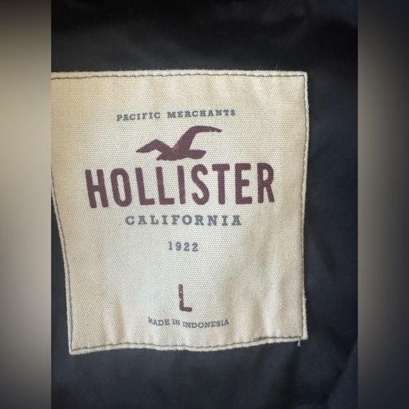 Hollister Black Bomber Jacket Varsity Style 🍷 - Picture 2 of 10